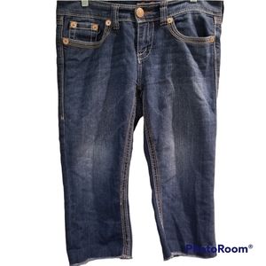 Seven 7 Factory Hem Denim Cropped Jeans - size 8